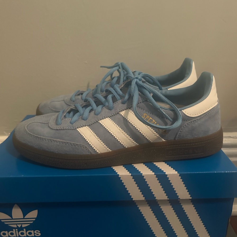 Adidas Handball Spezial in Light Blue and Gum
